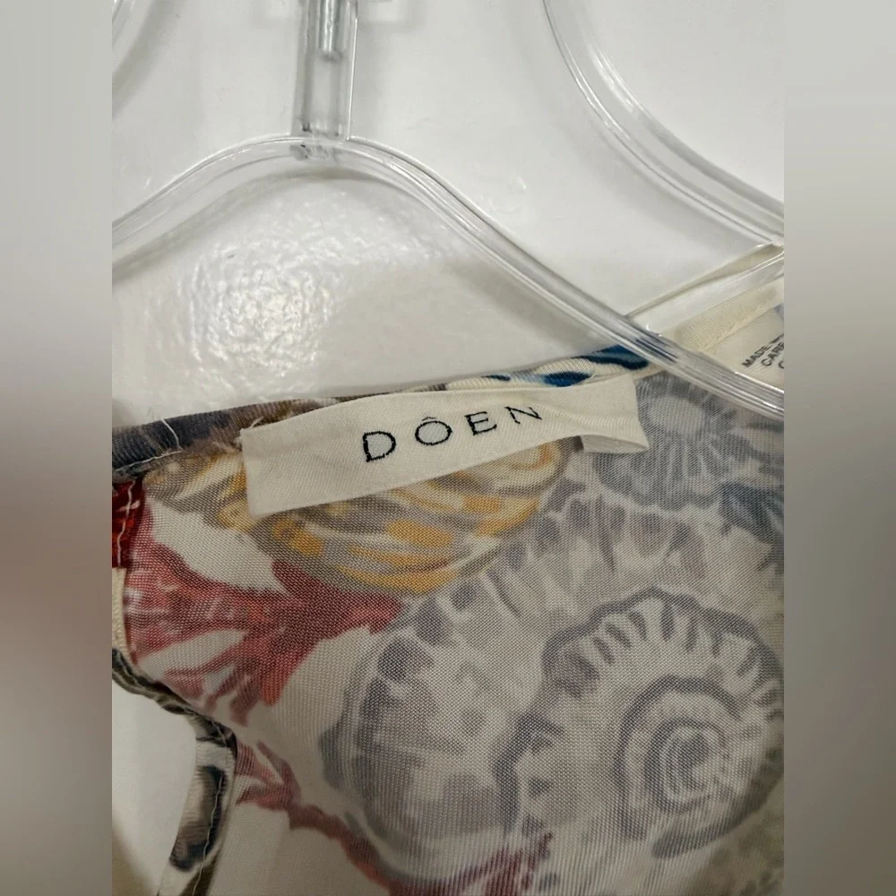 DOEN Alamere Seashell Bias Cut Sleeveless Mini Dress in Mer Botanique Size XL - Picture 6 of 10